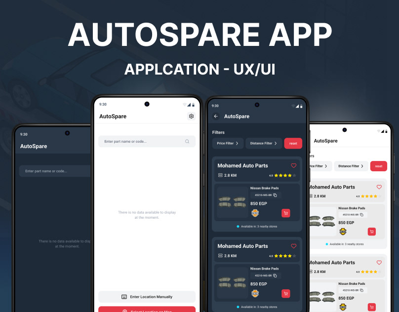 AutoSpare App – UI/UX Design | Light & Dark Mode